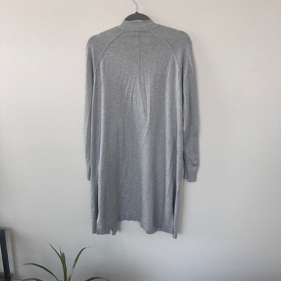 Verve Ami Women's Open Front Duster Cardigan Sweater Size L Grey - Picture 2 of 9